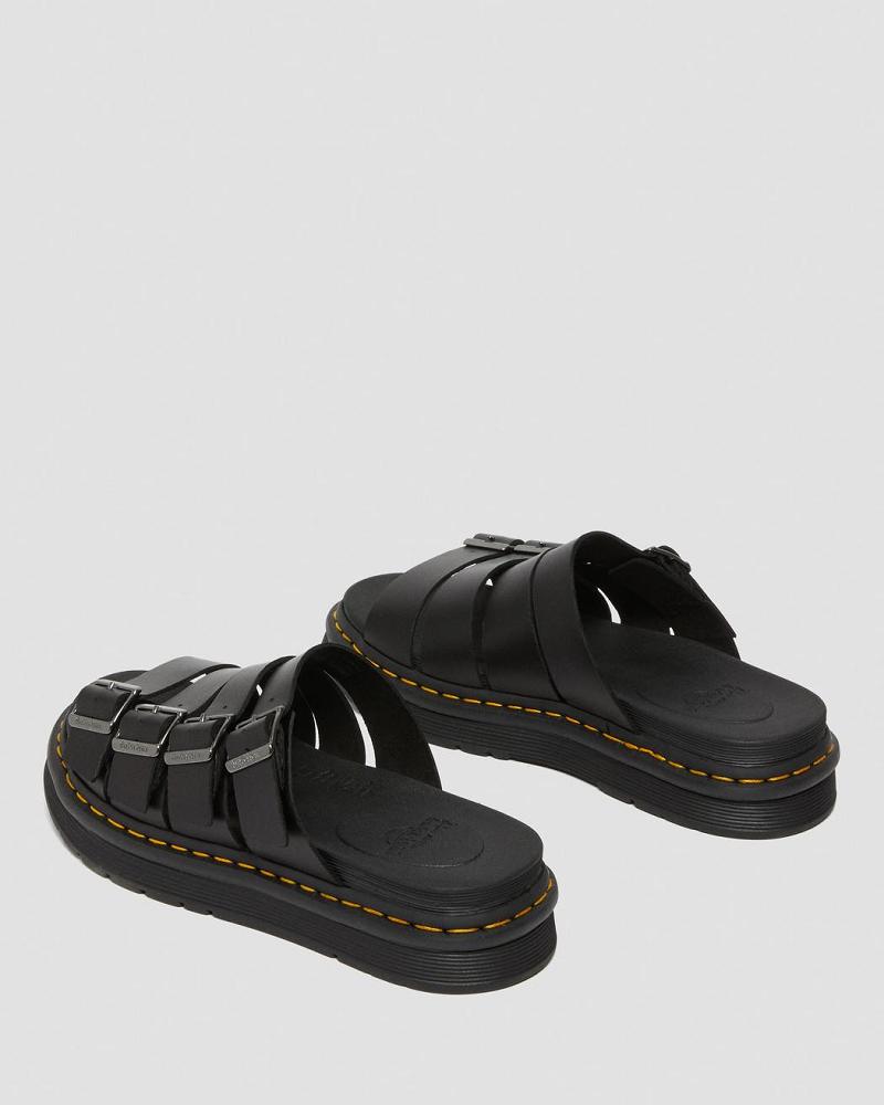 Sandalias Deslizantes Dr Martens Tate Cuero Hombre Negros | MX 16VRW